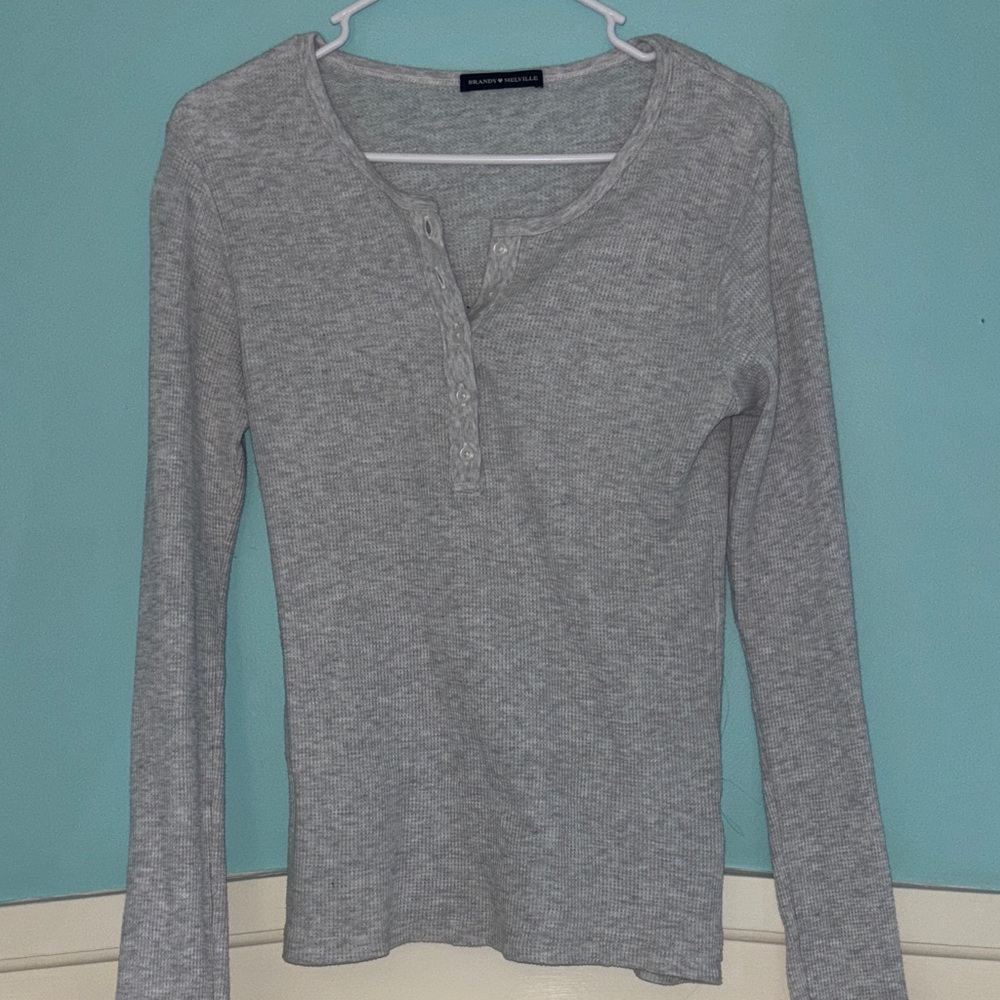 Brandy Melville Heather Gray Long Sleeve Top